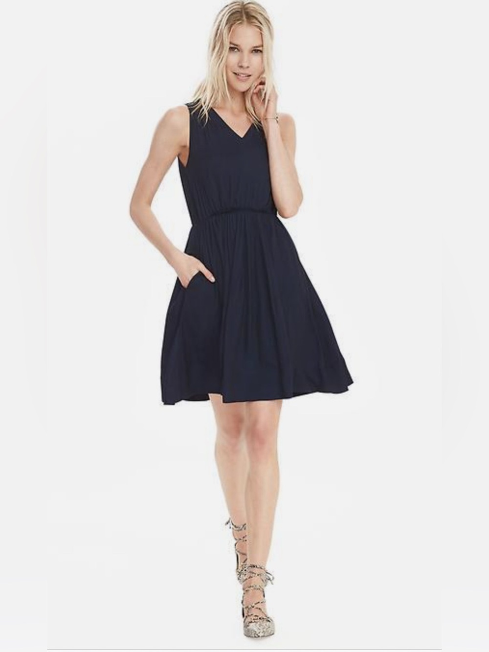 Banana Republic Goddess Mini Dress Navy Size 4